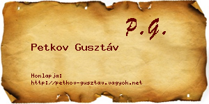 Petkov Gusztáv névjegykártya